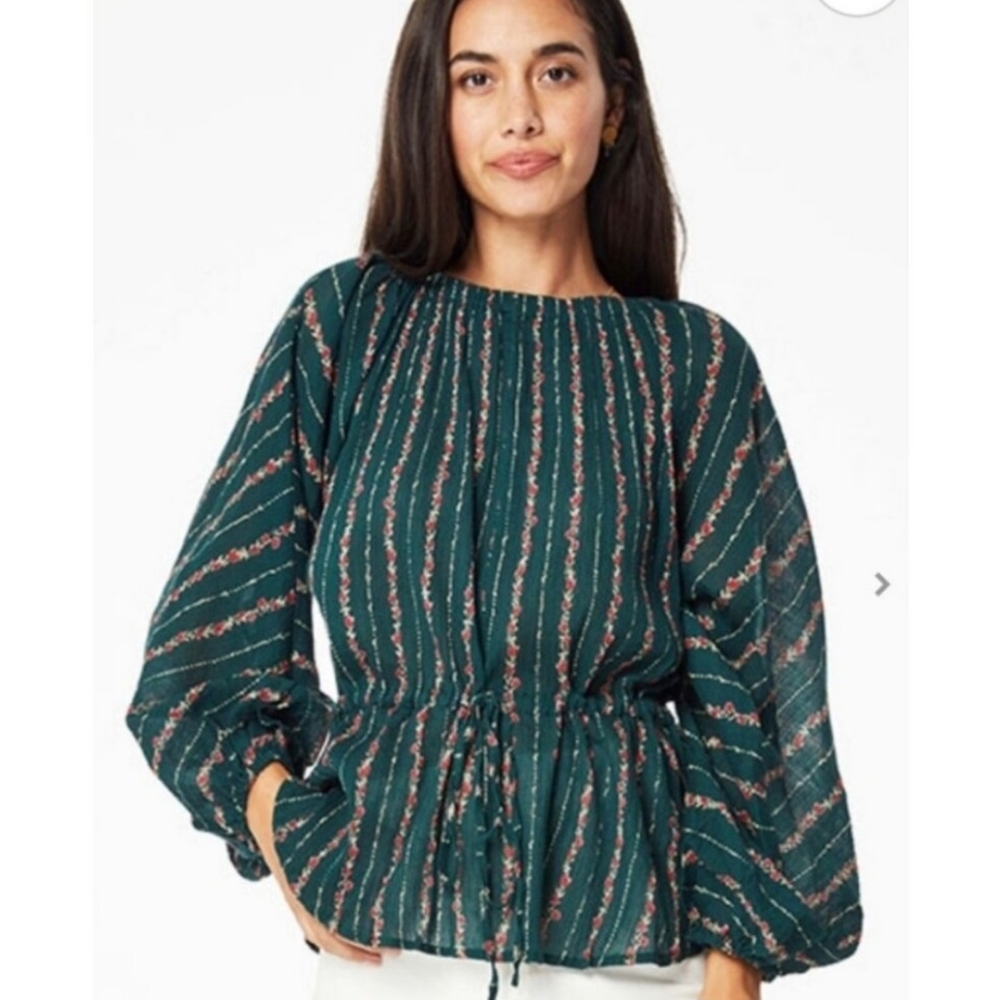Roller Rabbit Mateaus Linden Cotton Gauze Peasant Blouse Size M